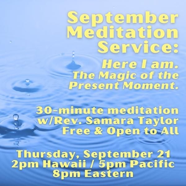 September 2023 30 minute meditation service poster